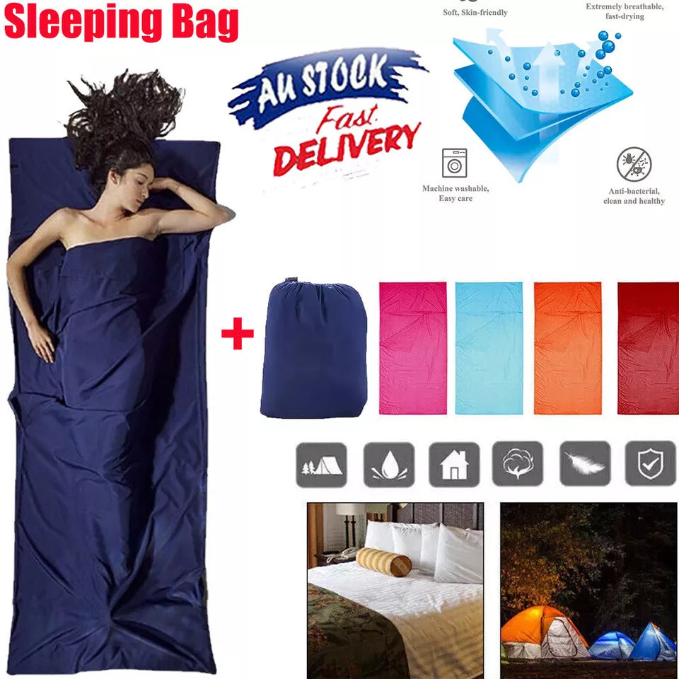 Smooth Silky Sleeping Bag Liner Single Sheet– Navy Blue – TG