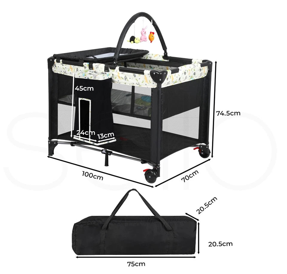 3-in-1 Travel Portacot with Bassinet