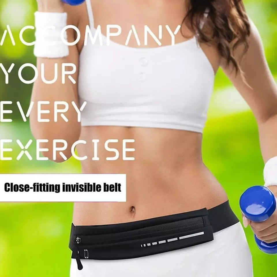 Slim Waterproof Running Belt with Reflective Waist Strap