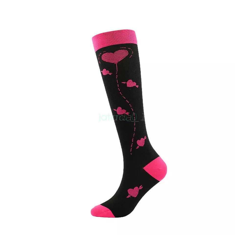Black Heart Arrow Unisex Compression Medical Socks