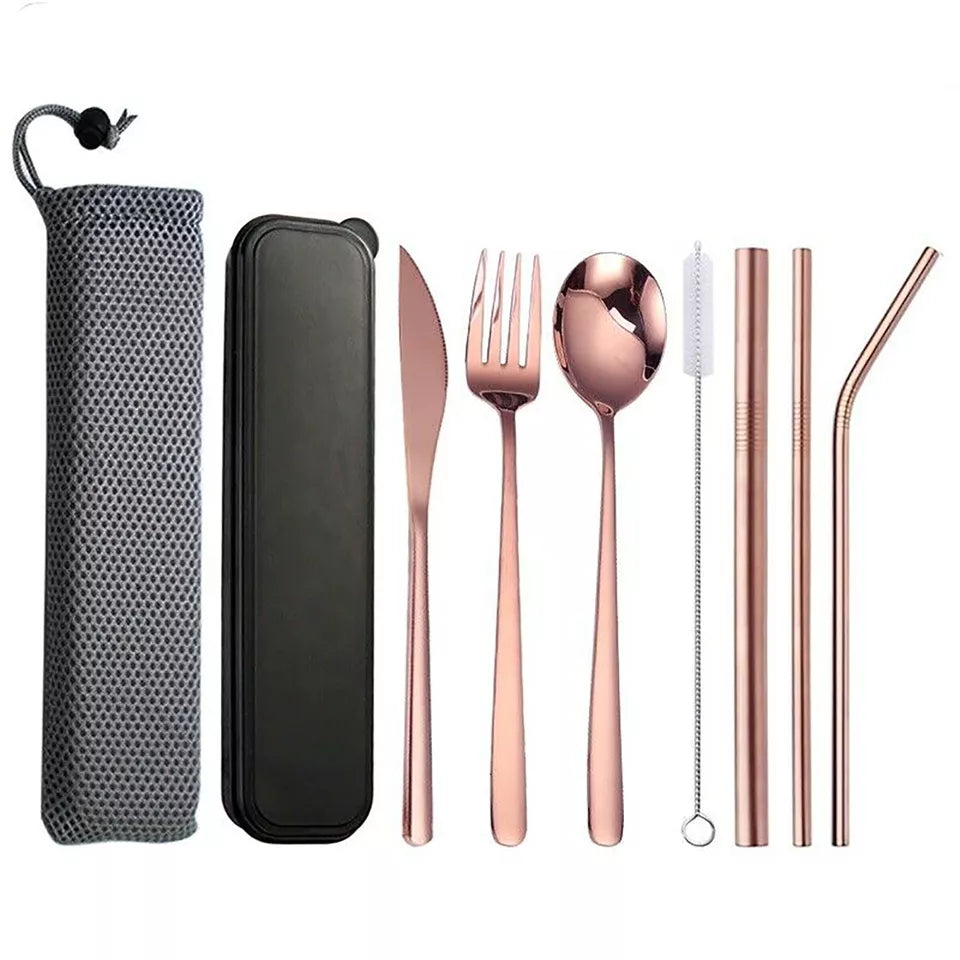 9pcs Premium Stainless Steel Cutlery Travel