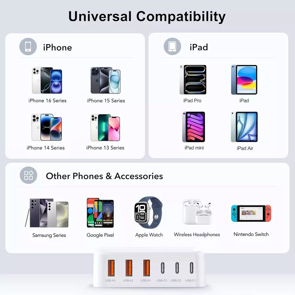 100W Portable Charging Station Hub