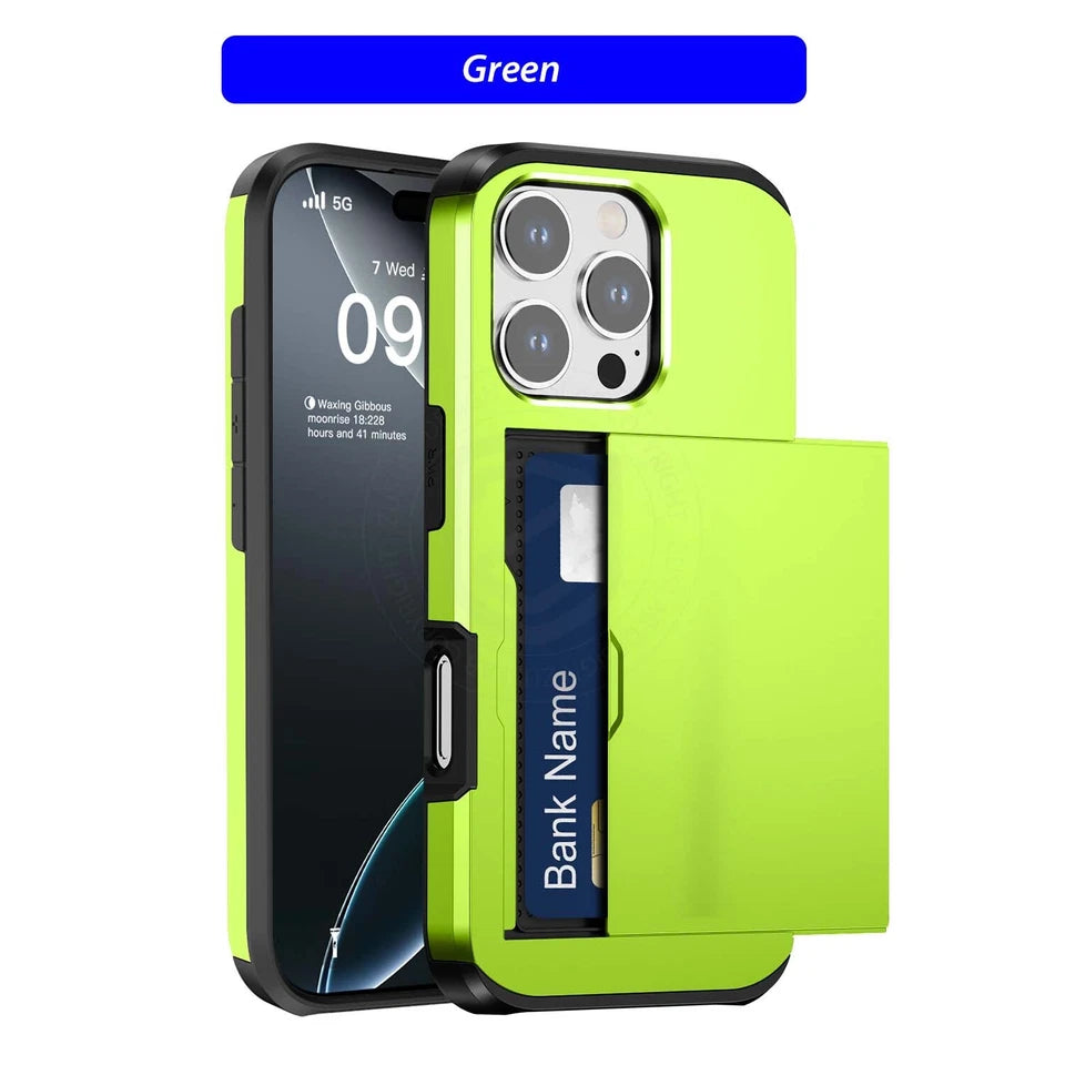 Iphone 17 16 16e 15 14 13 12 Pro Max Plus Case Wallet Card Holder Shockproof