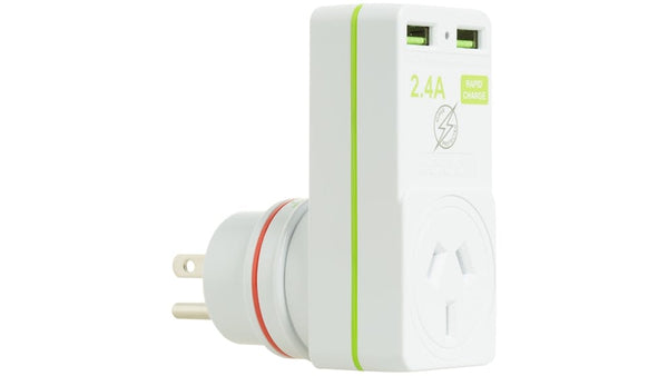 Korjo 2 port USB charger and adaptor For USA and Canada