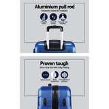 Wanderlite 2pc Luggage Trolley Travel Suitcase Set TSA Hard Case Lightweight Blue