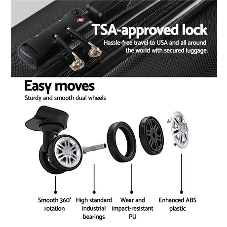 28 Inch Luggage with TSA Lock Carry On Travel Luggage