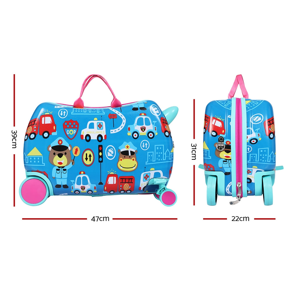Wanderlite 17" Kids Ride On Luggage Children Suitcase Trolley Travel