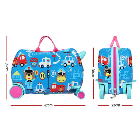 Wanderlite 17" Kids Ride On Luggage Children Suitcase Trolley Travel
