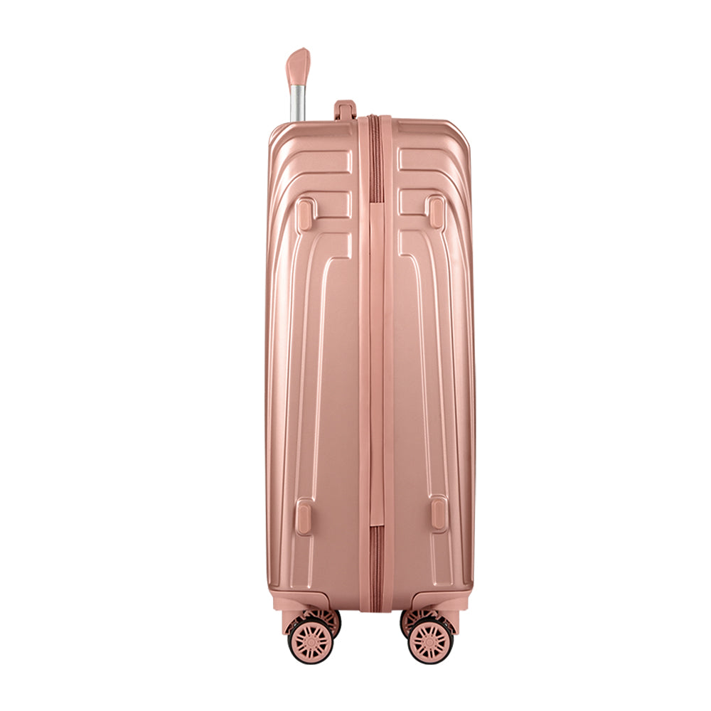 Lightweight Wanderlite 3-Piece Luggage Set – TSA Approved Hard Shell Suitcase, Pink Carry-On