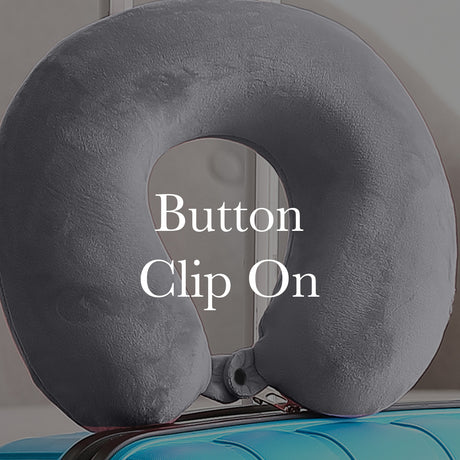 Milano Decor Memory Foam Travel Neck Pillow With Clip Cushion Support Soft Blue