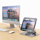 mbeat Stage S12 Rotating Laptop Stand with USB-C Docking Station - Space Grey