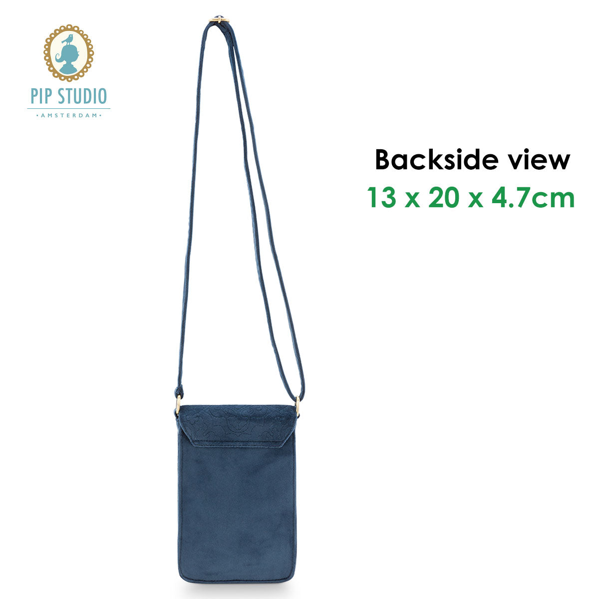 Stylish BluePhone Bag – Pip Studio Velvet Quilted Dark Blue Phone Bag