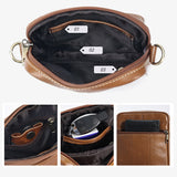 Genuine leather men's crossbody bag oiled wax leather Satchel Crossbody Bag (Coffee)