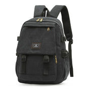 Unisex Black Canvas Backpack | Waterproof & Durable Outdoor Rucksack