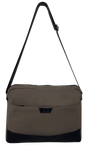 FIB Byron Canvas Laptop Messenger Bag Travel Shoulder Sling - Brown