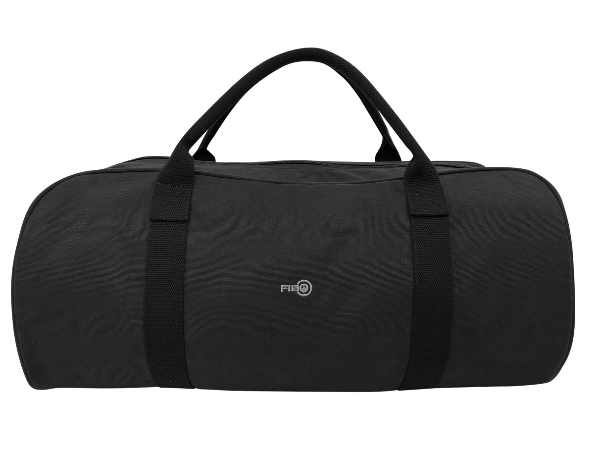 FIB Barrell Duffle Bag Travel Cotton Canvas Sports Luggage - Black