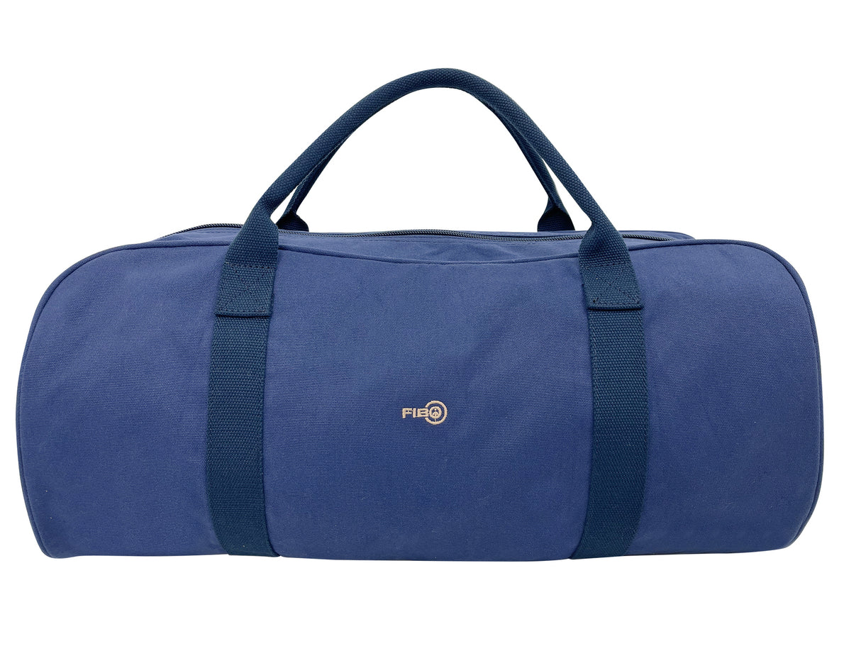 FIB Barrell Duffle Bag Travel Cotton Canvas Sports Luggage - Blue