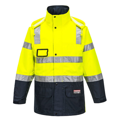 HUSKI Transit Hi Vis Waterproof Jacket Industrial Workwear Reflective UPF 50+ - Yellow - 3XL (117cm)