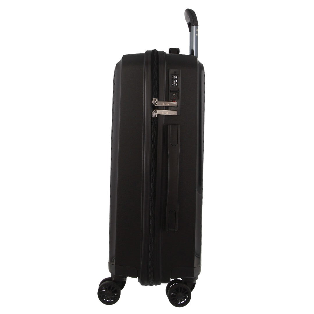 Pierre Cardin Inspired Milleni Cabin Luggage Bag Travel Carry On Suitcase 54cm (39L) - Black